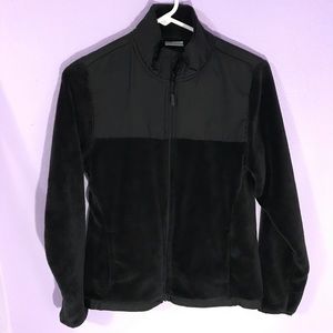 Black fur workout jacket